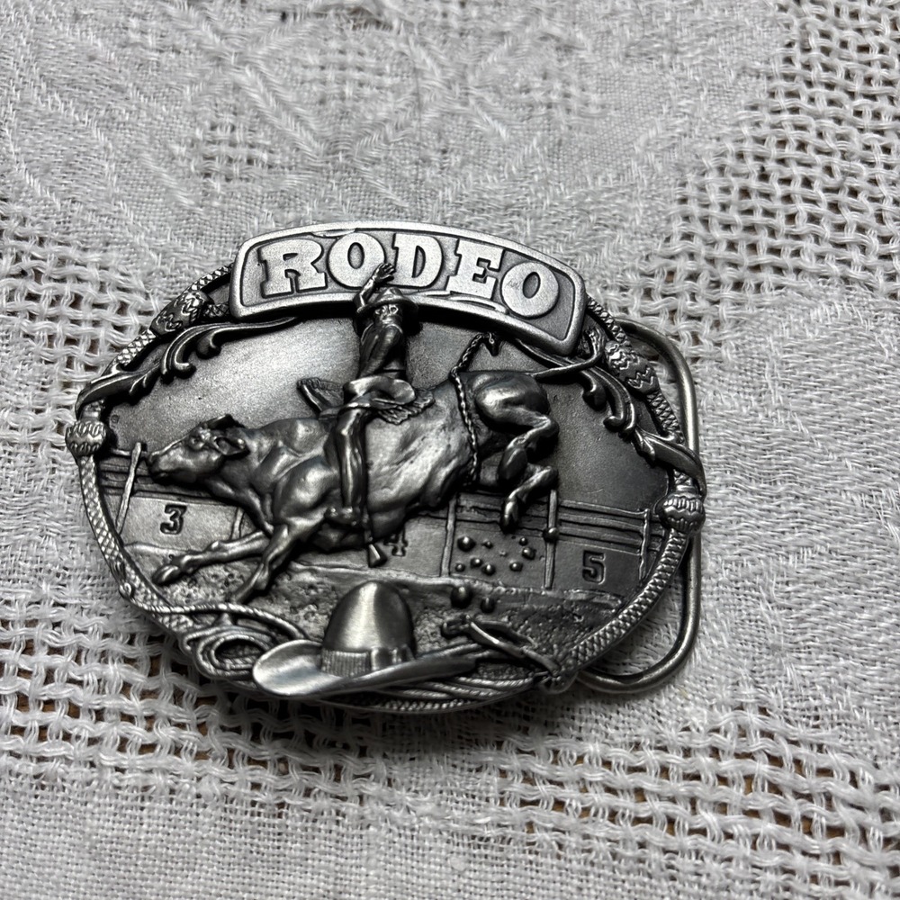 Rodeo Belt Buckle 1985‎ Siskiyou Buckle Co.Inc Williams Oregon Bull Cowboy